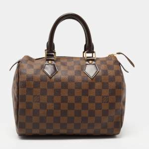 Louis Vuitton Damier Ebene Canvas Speedy 25 Bag