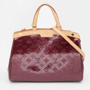 Pre Owned Louis Vuitton Amarante Monogram Vernis Brea MM Bag