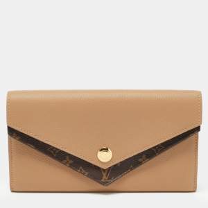Louis Vuitton Beige Monogram Canvas and Leather Double V Wallet