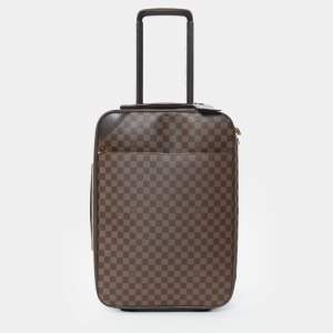 Pre Owned Louis Vuitton Damier Ebene Canvas Pegase Light 55 Luggage