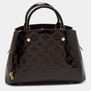 Pre Owned Louis Vuitton Amarante Monogram Vernis Montaigne BB Bag
