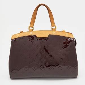 Pre Owned Louis Vuitton Amarante Monogram Vernis Brea MM Bag