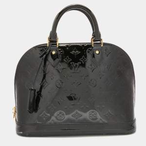 Pre Owned Louis Vuitton Black Monogram Vernis Alma PM Bag