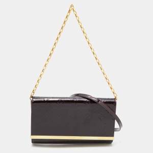Pre Owned Louis Vuitton Amarante Monogram Vernis Ana Chain Clutch