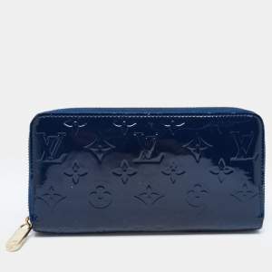 Louis Vuitton Navy Blue Monogram Vernis Zippy Wallet