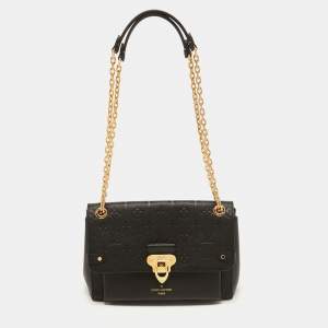 Pre Owned Louis Vuitton Noir Monogram Empreinte Leather Vavin PM Bag