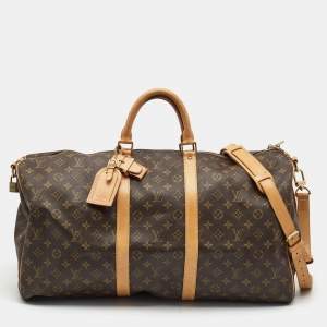 Pre Owned Louis Vuitton Monogram Canvas Keepall Bandouliere 55 Bag