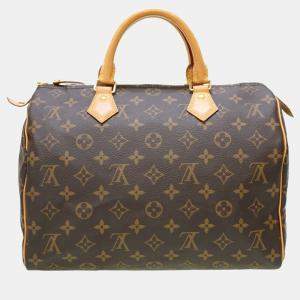 Louis Vuitton Brown Monogram Canvas Speedy 30 Top Handle Bag