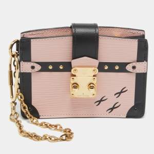 Louis Vuitton Rose Ballerine/Black Epi Leather Trunk Multicartes Wallet
