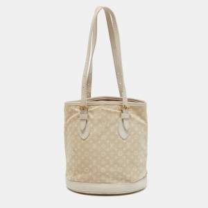 Pre Owned Louis Vuitton Dune Monogram Mini Lin Canvas Bucket PM Bag