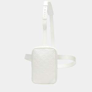 Louis Vuitton White Monogram Taurillon Utility Side