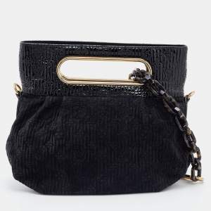 Louis Vuitton Black Monogram Suede and Patent Leather Limited Edition Motard Afterdark Bag