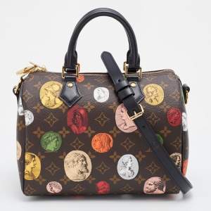 Pre Owned Louis Vuitton X Fornasetti Monogram Canvas Cameo Speedy Bandoulière 25 Bag