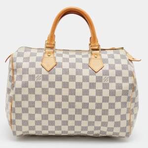 Pre Owned Louis Vuitton Damier Azur Canvas Speedy 30 Bag
