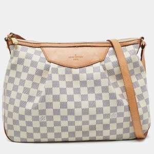 Pre Owned Louis Vuitton Damier Azur Canvas and Leather Siracusa MM Bag