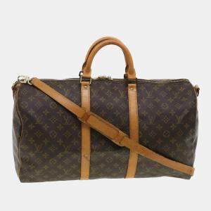 Pre Owned Louis Vuitton Monogram Keepall Bandouliere 50 Boston Bag M41416 LV Auth 33441