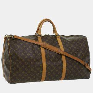 Pre Owned   Louis Vuitton Monogram Keepall Bandouliere 60 Boston Bag M41412 LV Auth 33065