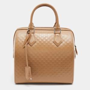 Pre Owned Louis Vuitton Camel Damier Facette Vernis Speedy Cube MM Bag