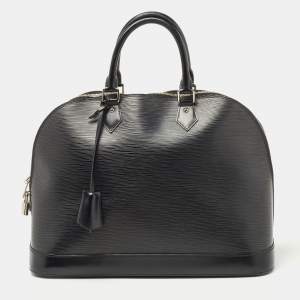 Pre Owned Louis Vuitton Black Epi Leather Alma GM Bag