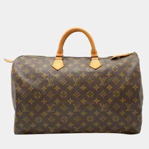 Pre Owned Louis Vuitton Brown Monogram Canvas Speedy 40 Top Handle Bag