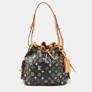 Pre Owned Louis Vuitton Black Mutlticolor Monogram Canvas and Leather Petit Noe Bag