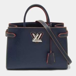 Pre Owned Louis Vuitton Indigo Epi Leather Twist Tote Bag