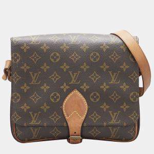 Pre Owned Louis Vuitton Brown Monogram Canvas Cartouchiere GM Crossbody Bag