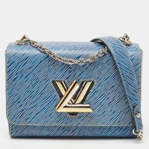 Pre Owned Louis Vuitton Denim Epi Leather Twist MM Bag