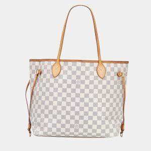 Louis Vuitton White Damier Azur Canvas Neverfull MM Tote Bag