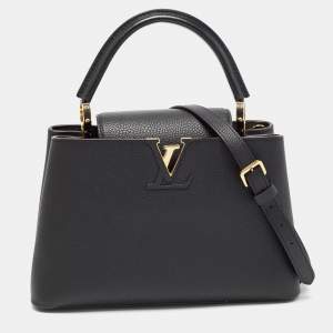 Pre Owned Louis Vuitton Black Taurillon Leather Capucines PM Bag