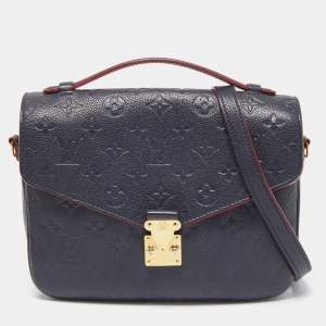 Pre Owned Louis Vuitton Blue Monogram Empriente Leather Pochette Metis Bag