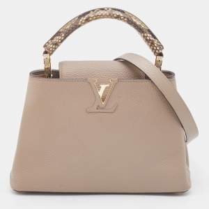 Pre Owned Louis Vuitton Galet Taurillon Leather Capucines BB Bag