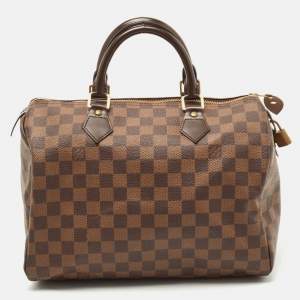 Pre Owned Louis Vuitton Damier Ebene Canvas Speedy 30 Bag