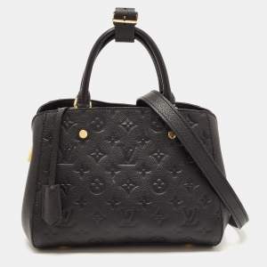 Pre Owned Louis Vuitton Black Monogram Empreinte Leather Montaigne BB Bag