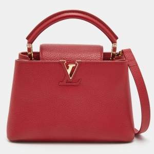 Pre Owned Louis Vuitton Scarlet Taurillon Leather Capucines BB Bag