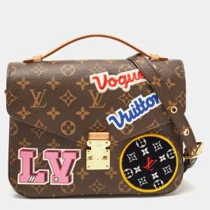 Pre Owned Louis Vuitton Monogram Canvas Patches Pochette Metis Bag