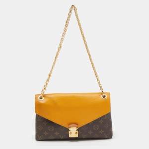 Pre Owned Louis Vuitton Safran Monogram Canvas Pallas Chain Bag