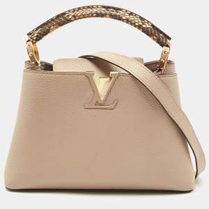 Pre Owned Louis Vuitton Galet Taurillon Leather Capucines BB Bag