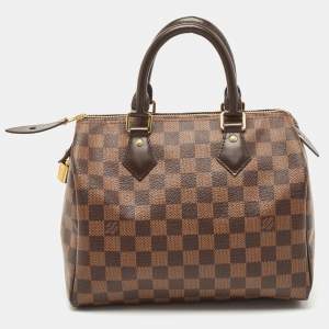 Pre Owned Louis Vuitton Damier Ebene Canvas Speedy 25 Bag
