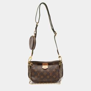 Pre Owned Louis Vuitton Khaki Monogram Canvas Multi Pochette Accessories Bag