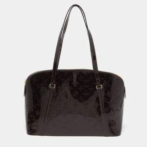 Pre Owned Louis Vuitton Amarante Monogram Vernis Avalon Zipped Bag