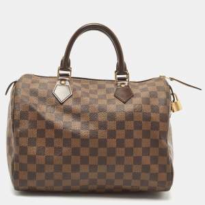 Pre Owned Louis Vuitton Damier Ebene Canvas Speedy 30 Bag
