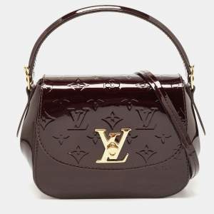 Pre Owned Louis Vuitton Amarante Monogram Vernis Pasadena Bag