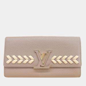 Louis Vuitton Grey Leather Capucines Wallet