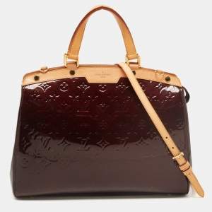 Pre Owned Louis Vuitton Amarante Monogram Vernis Brea GM Bag