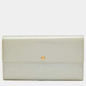 Louis Vuitton Silver Monogram Vernis Sarah Wallet