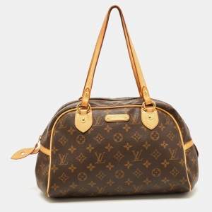 Pre Owned Louis Vuitton Brown Canvas Monogram Montorgueil PM bag