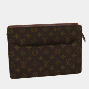 Pre Owned Louis Vuitton Monogram Canvas Pochette Homme Clutch 