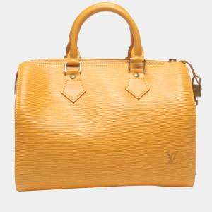 Pre Owned Louis Vuitton Yellow Epi Leather Speedy 25 Satchel