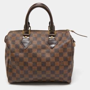 Pre Owned Louis Vuitton Damier Ebene Canvas Speedy 25 Bag